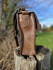 Repurposed Handmade Bag with stirrup Leather Handle